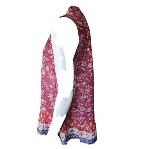 Beach Lunch Lounge Mauve Floral Boho Sleeveless Top (XS) - Picture 4 of 6